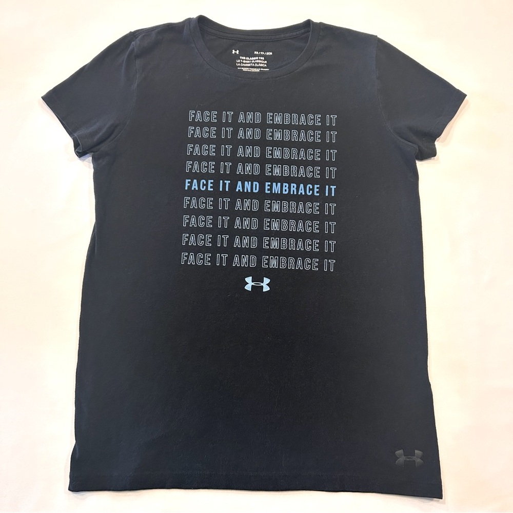 Under Armor, women’s XS size, dark blue t-shirt
